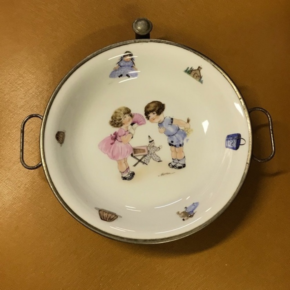 Beautiful Antique Morton Parker Porridge Warming Bowl